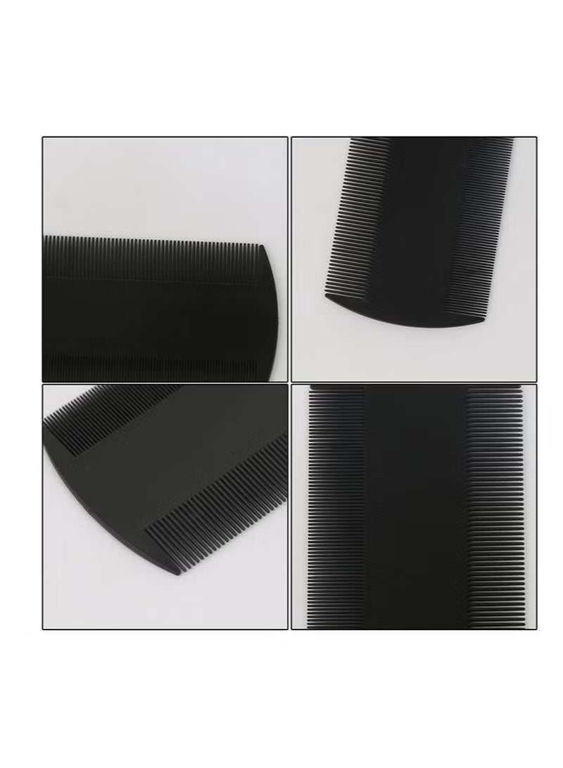 مشط للشعر والقمل ذو الوجهين متعدد الاستخدامات - مشط اللحية، أسود مريح، لفك تشابك وتصفيف اللحية - Image 2